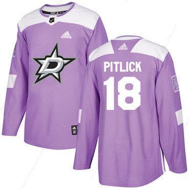 Adidas Stars #18 Tyler Pitlick Purple Authentic Fights Cancer Stitched NHL Jersey