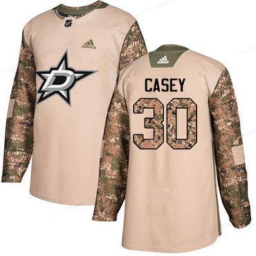 Adidas Stars #30 Jon Casey Camo Authentic 2017 Veterans Day Stitched NHL Jersey