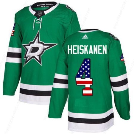 Adidas Stars #4 Miro Heiskanen Green Home Authentic Usa Flag Stitched NHL Jersey