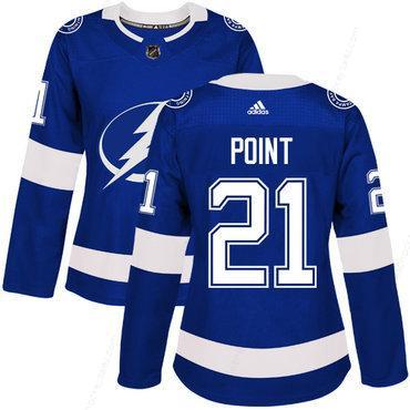 Adidas Tampa Bay Lightning #21 Brayden Point Blue Home Authentic Women’s Stitched NHL Jersey