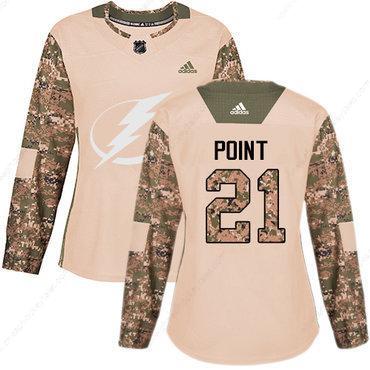 Adidas Tampa Bay Lightning #21 Brayden Point Camo Authentic 2017 Veterans Day Women’s Stitched NHL Jersey