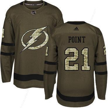 Adidas Tampa Bay Lightning #21 Brayden Point Green Salute To Service Stitched Youth NHL Jersey