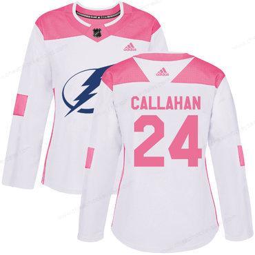 Adidas Tampa Bay Lightning #24 Ryan Callahan White Pink Authentic Fashion Women’s Stitched NHL Jersey