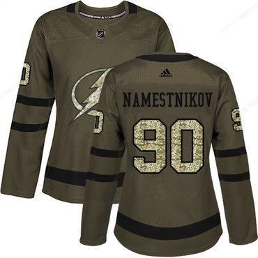 Adidas Tampa Bay Lightning #90 Vladislav Namestnikov Green Salute To Service Women’s Stitched NHL Jersey