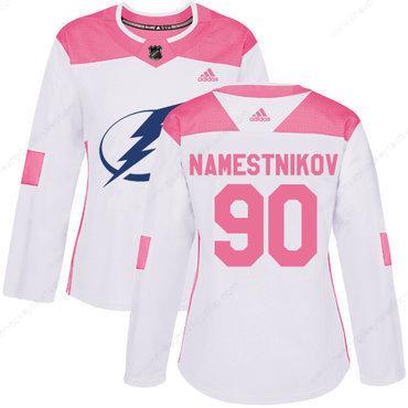 Adidas Tampa Bay Lightning #90 Vladislav Namestnikov White Pink Authentic Fashion Women’s Stitched NHL Jersey