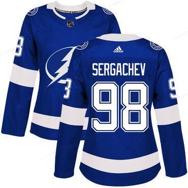 Adidas Tampa Bay Lightning #98 Mikhail Sergachev Blue Home Authentic Women’s Stitched NHL Jersey