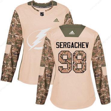 Adidas Tampa Bay Lightning #98 Mikhail Sergachev Camo Authentic 2017 Veterans Day Women’s Stitched NHL Jersey