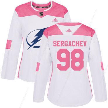 Adidas Tampa Bay Lightning #98 Mikhail Sergachev White Pink Authentic Fashion Women’s Stitched NHL Jersey