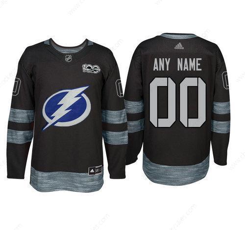 Adidas Tampa Bay Lightning Black 1917-2017 100Th Anniversary Stitched NHL Custom Jersey