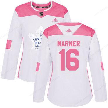 Adidas Toronto Maple Leafs #16 Mitchell Marner White Pink Authentic Fashion Women’s Stitched NHL Jersey