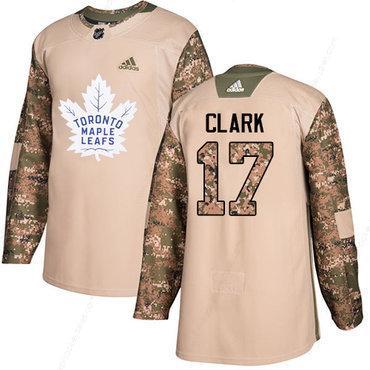 Adidas Toronto Maple Leafs #17 Wendel Clark Camo Authentic 2017 Veterans Day Stitched Youth NHL Jersey