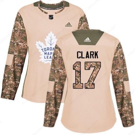 Adidas Toronto Maple Leafs #17 Wendel Clark Camo Authentic 2017 Veterans Day Women’s Stitched NHL Jersey