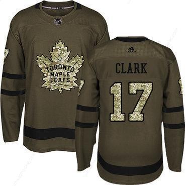 Adidas Toronto Maple Leafs #17 Wendel Clark Green Salute To Service Stitched Youth NHL Jersey