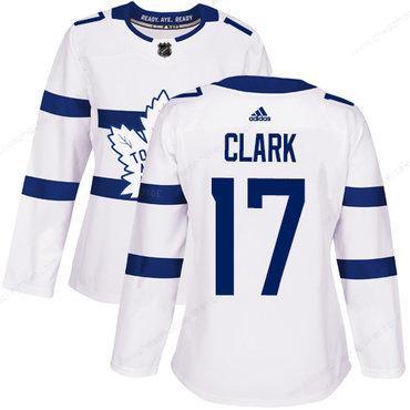 Adidas Toronto Maple Leafs #17 Wendel Clark White Authentic 2018 Stadium Series Women’s Stitched NHL Jersey