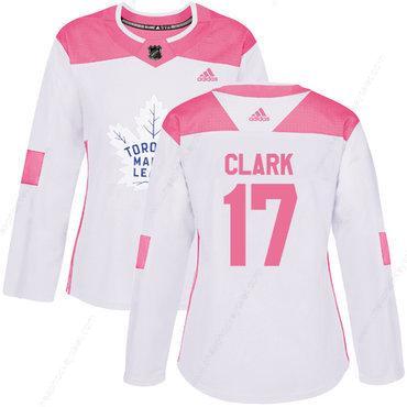 Adidas Toronto Maple Leafs #17 Wendel Clark White Pink Authentic Fashion Women’s Stitched NHL Jersey