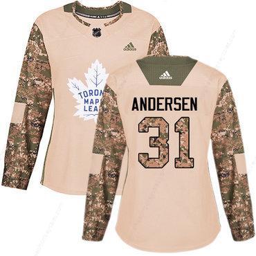 Adidas Toronto Maple Leafs #31 Frederik Andersen Camo Authentic 2017 Veterans Day Women’s Stitched NHL Jersey