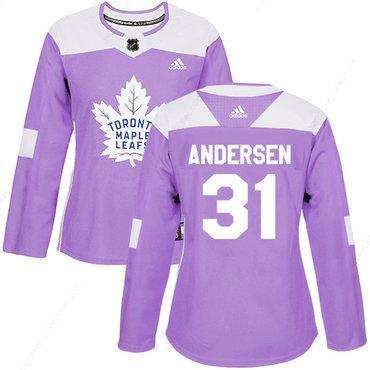 Adidas Toronto Maple Leafs #31 Frederik Andersen Purple Authentic Fights Cancer Women’s Stitched NHL Jersey