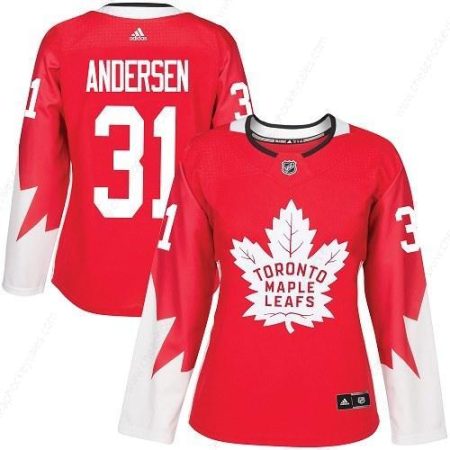 Adidas Toronto Maple Leafs #31 Frederik Andersen Red Team Canada Authentic Women’s Stitched NHL Jersey