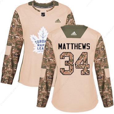 Adidas Toronto Maple Leafs #34 Auston Matthews Camo Authentic 2017 Veterans Day Women’s Stitched NHL Jersey