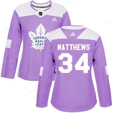 Adidas Toronto Maple Leafs #34 Auston Matthews Purple Authentic Fights Cancer Women’s Stitched NHL Jersey