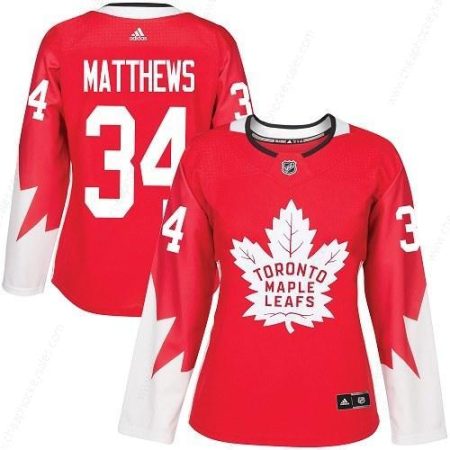 Adidas Toronto Maple Leafs #34 Auston Matthews Red Team Canada Authentic Women’s Stitched NHL Jersey