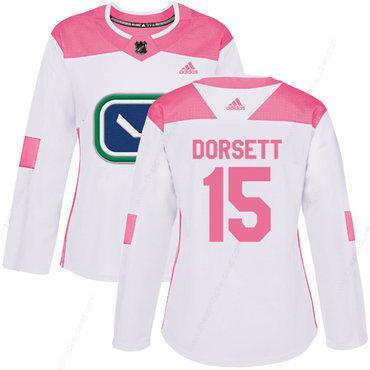 Adidas Vancouver Canucks #15 Derek Dorsett White Pink Authentic Fashion Women’s Stitched NHL Jersey