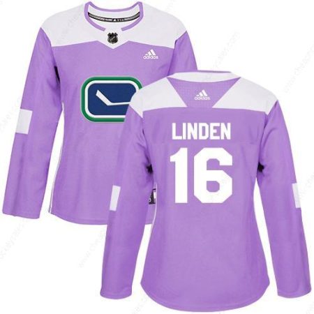 Adidas Vancouver Canucks #16 Trevor Linden Purple Authentic Fights Cancer Women’s Stitched NHL Jersey