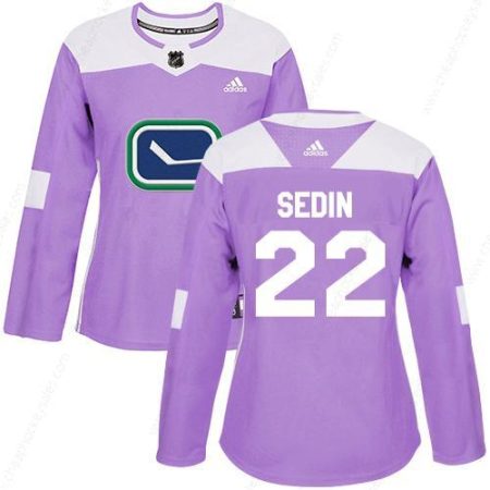 Adidas Vancouver Canucks #22 Daniel Sedin Purple Authentic Fights Cancer Women’s Stitched NHL Jersey