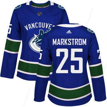 Adidas Vancouver Canucks #25 Jacob Markstrom Blue Home Authentic Women’s Stitched NHL Jersey