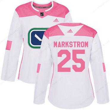 Adidas Vancouver Canucks #25 Jacob Markstrom White Pink Authentic Fashion Women’s Stitched NHL Jersey