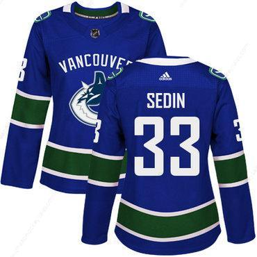 Adidas Vancouver Canucks #33 Henrik Sedin Blue Home Authentic Women’s Stitched NHL Jersey