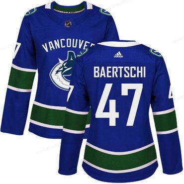 Adidas Vancouver Canucks #47 Sven Baertschi Blue Home Authentic Women’s Stitched NHL Jersey