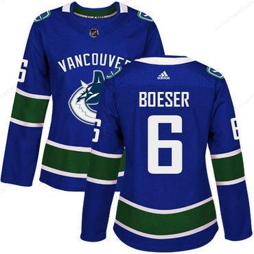 Adidas Vancouver Canucks #6 Brock Boeser Blue Home Authentic Women’s Stitched NHL Jersey