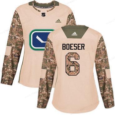 Adidas Vancouver Canucks #6 Brock Boeser Camo Authentic 2017 Veterans Day Women’s Stitched NHL Jersey