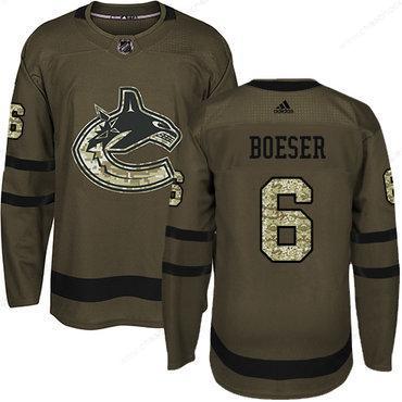 Adidas Vancouver Canucks #6 Brock Boeser Green Salute To Service Youth Stitched NHL Jersey