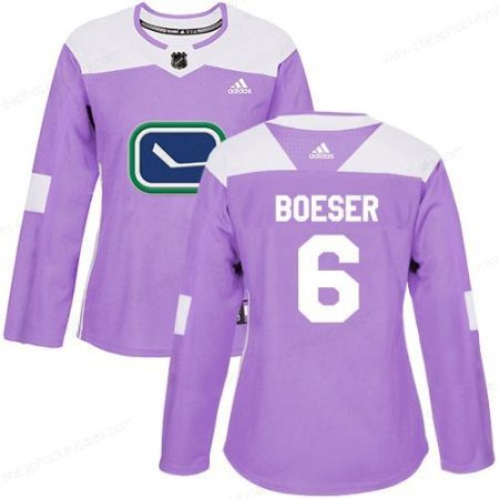 Adidas Vancouver Canucks #6 Brock Boeser Purple Authentic Fights Cancer Women’s Stitched NHL Jersey