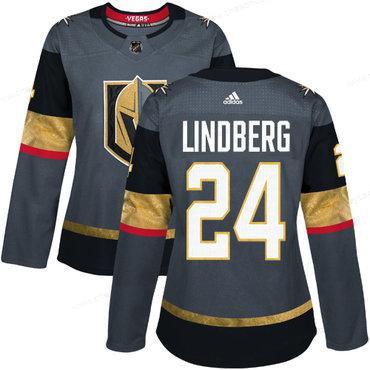 Adidas Vegas Golden Golden Knights #24 Oscar Lindberg Grey Home Authentic Women’s Stitched NHL Jersey