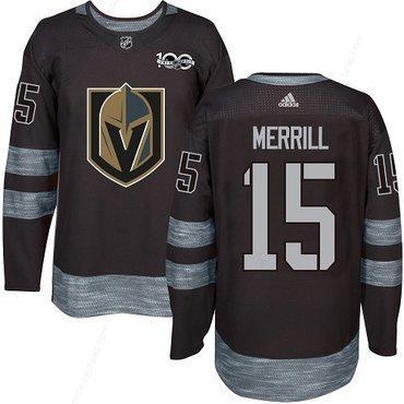 Adidas Vegas Golden Knights #15 Men’s Jon Merrill Premier Black 1917-2017 100Th Anniversary NHL Jersey