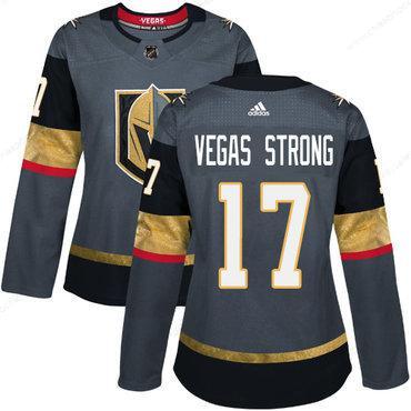 Adidas Vegas Golden Knights #17 Vegas Strong Grey Home Authentic Women’s Stitched NHL Jersey