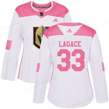 Adidas Vegas Golden Knights #33 Maxime Lagace White Pink Authentic Fashion Women’s Stitched NHL Jersey