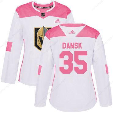 Adidas Vegas Golden Knights #35 Oscar Dansk White Pink Authentic Fashion Women’s Stitched NHL Jersey