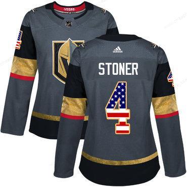 Adidas Vegas Golden Knights #4 Clayton Stoner Grey Home Authentic Usa Flag Women’s Stitched NHL Jersey