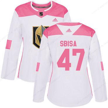 Adidas Vegas Golden Knights #47 Luca Sbisa White Pink Authentic Fashion Women’s Stitched NHL Jersey