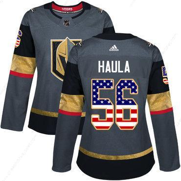 Adidas Vegas Golden Knights #56 Erik Haula Grey Home Authentic Usa Flag Women’s Stitched NHL Jersey