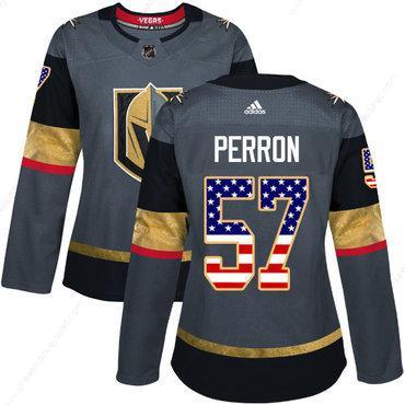 Adidas Vegas Golden Knights #57 David Perron Grey Home Authentic Usa Flag Women’s Stitched NHL Jersey