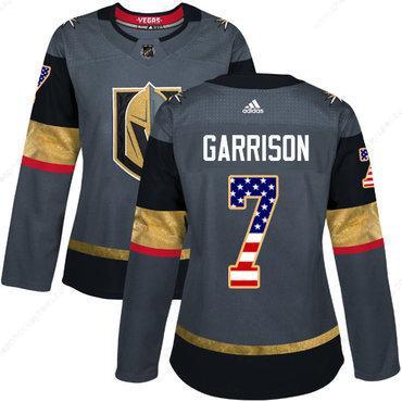 Adidas Vegas Golden Knights #7 Jason Garrison Grey Home Authentic Usa Flag Women’s Stitched NHL Jersey