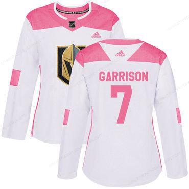 Adidas Vegas Golden Knights #7 Jason Garrison White Pink Authentic Fashion Women’s Stitched NHL Jersey