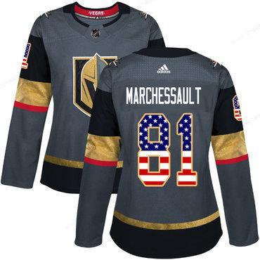 Adidas Vegas Golden Knights #81 Jonathan Marchessault Grey Home Authentic Usa Flag Women’s Stitched NHL Jersey