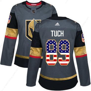 Adidas Vegas Golden Knights #89 Alex Tuch Grey Home Authentic Usa Flag Women’s Stitched NHL Jersey