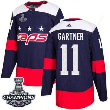 Adidas Washington Capitals #11 Mike Gartner Navy Authentic 2018 Stadium Series Stanley Cup Final Champions Stitched NHL Jersey